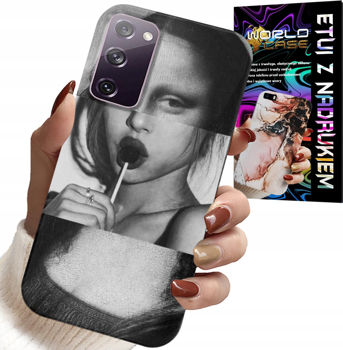HOESJE VOOR SAMSUNG GALAXY S20 FE - MONA LISA MET MODIEUZE LOLLYOPPATRONEN