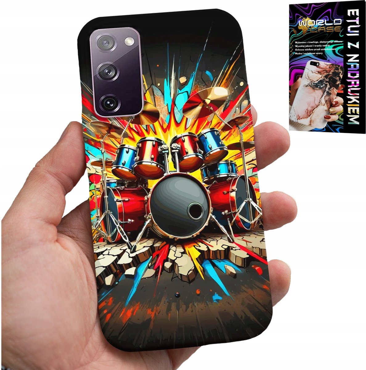 HOESJE VOOR SAMSUNG GALAXY S20 LITE - ROCK DRUMS ROCK & ROLL + FILM