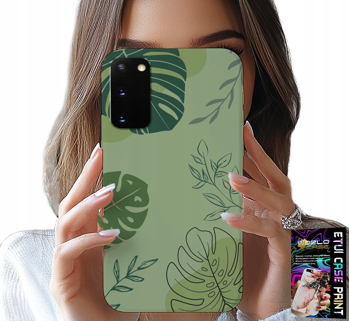 HOESJE VOOR SAMSUNG GALAXY S20 - ACHTERKANT MET GROENE BLADEREN EN PLANTENPATROON