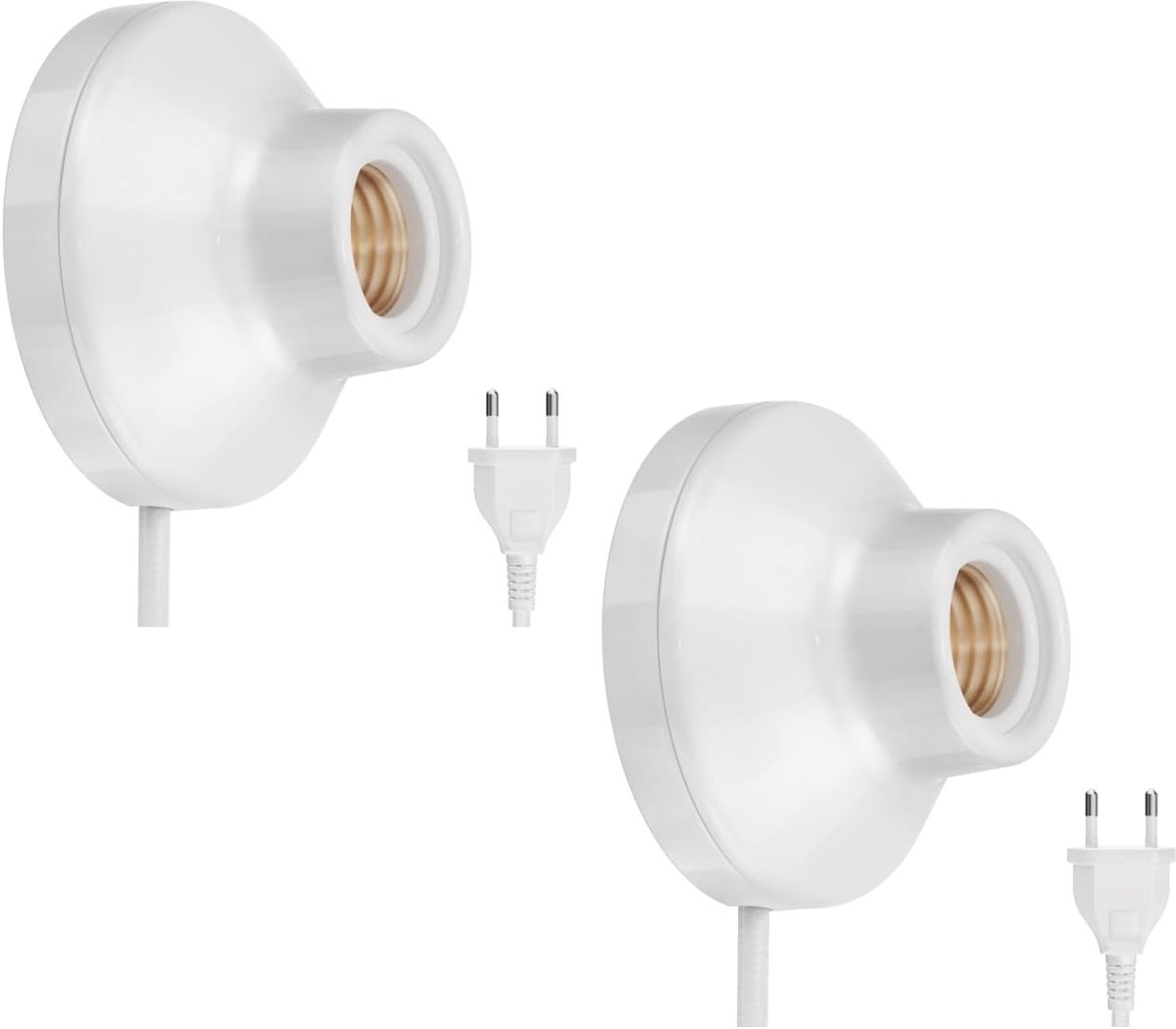 Wandlamp Porselein - Binnenverlichting - Decoratieve Verlichting - Met Schakelaar - 9x9x5.6cm - Wit