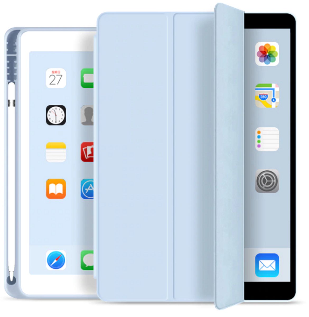 ETUITAB Smart Case - Tablet Hoes - iPad 10.2 7/8/9 Gen - Met Stylus Houder - Wake/Sleep