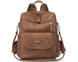 Rugtas Dames 14L - Rugzak PU Schoudertas - Schooltas - Kleine Casual Rugzakken Voor Vrouwen Multifunctionele School Dagelijks Meisjes Casual
