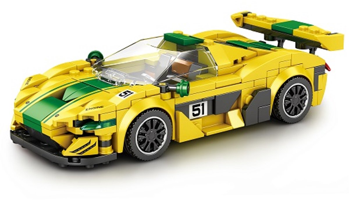 Reobrix 677 - raceauto P1 GTR - geel/groen - 368 pcs - 14+