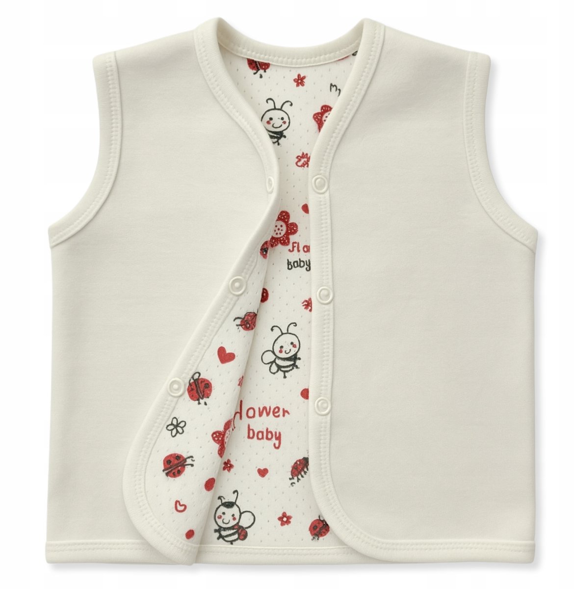 Dartomik - Baby Katoenen Vest - Maat 68 - Wit - Oeko-tex Gecertificeerd