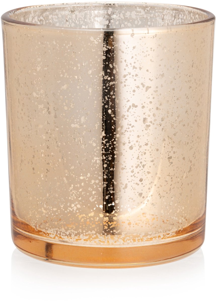 TopWosk Serie - Glascontainer voor Geurkaarsen - 200 ml - Goud - Met Openingen