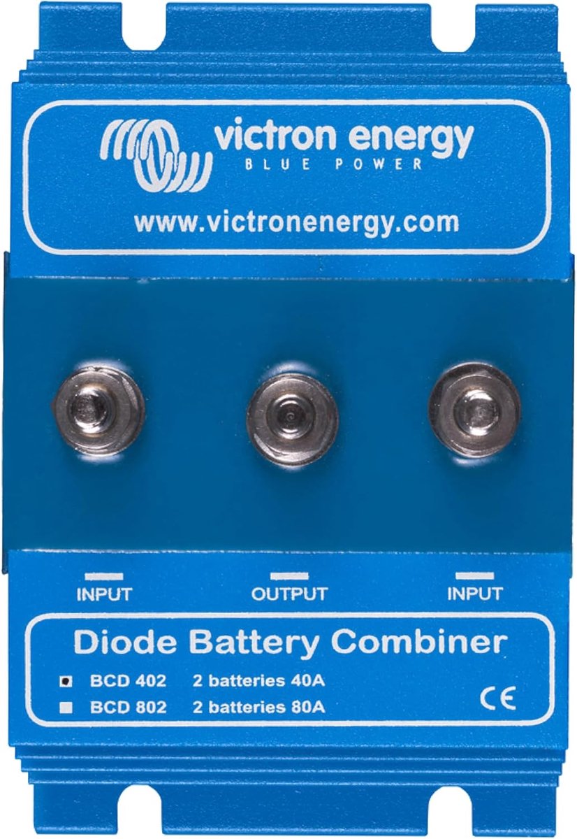Batterijkoppeling - Diode Combiner - Twee Accu's - 40 Ampère - 7.6 x 11.9 cm