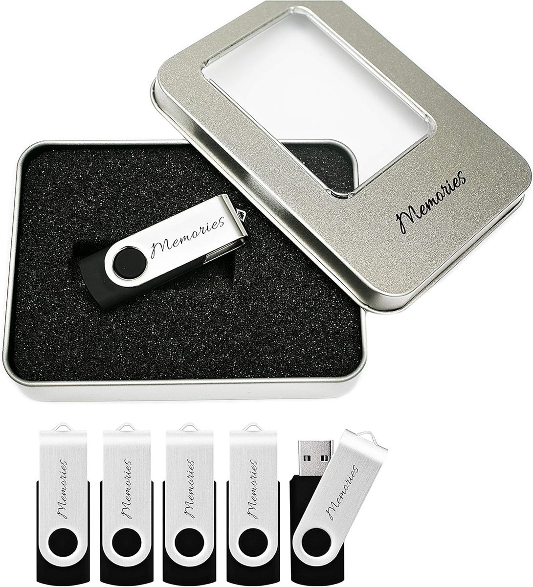 USB Flash Drives - Geheugensticks Set - Foto Opslag - Inclusief Opbergdoos - 32 GB Capaciteit - Herinneringen Label