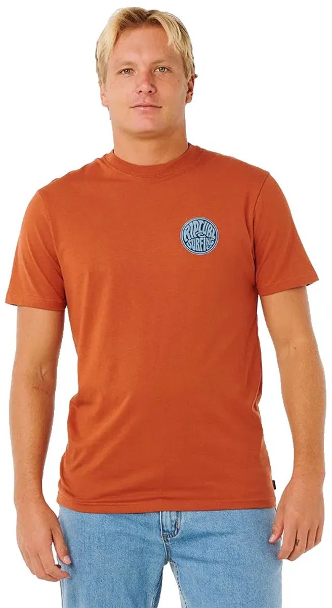 Rip Curl Streamline Palmy T-shirt Met Korte Mouwen S Man Baked Clay