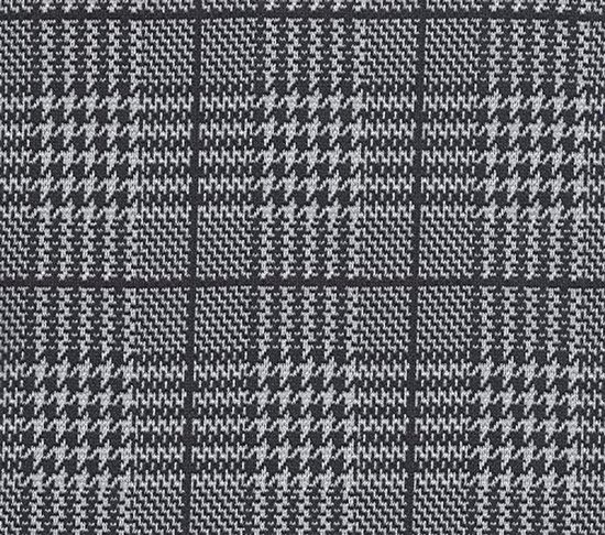 Close-up van een klassiek zwart-wit glencheck ruitpatroon in een gebreide textuur.