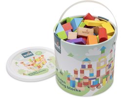 Woet® Houten Bouwblokken Set - 100-delige Blokkendoos - Educatief Speelgoed - Stimuleert Creativiteit - Vanaf 18 Maanden