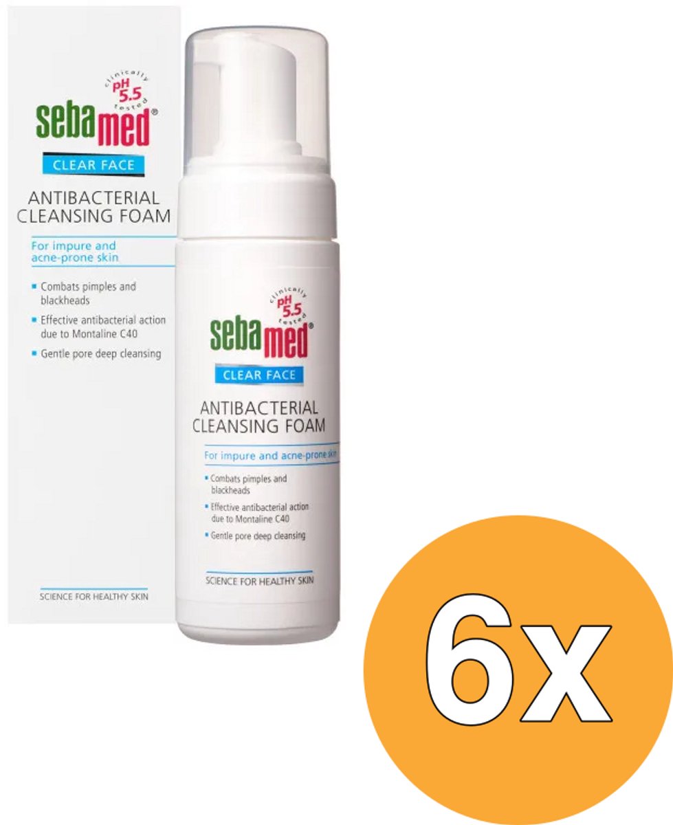 6x Sebamed Anti-Bacterial Cleansing Foam (150 ml)