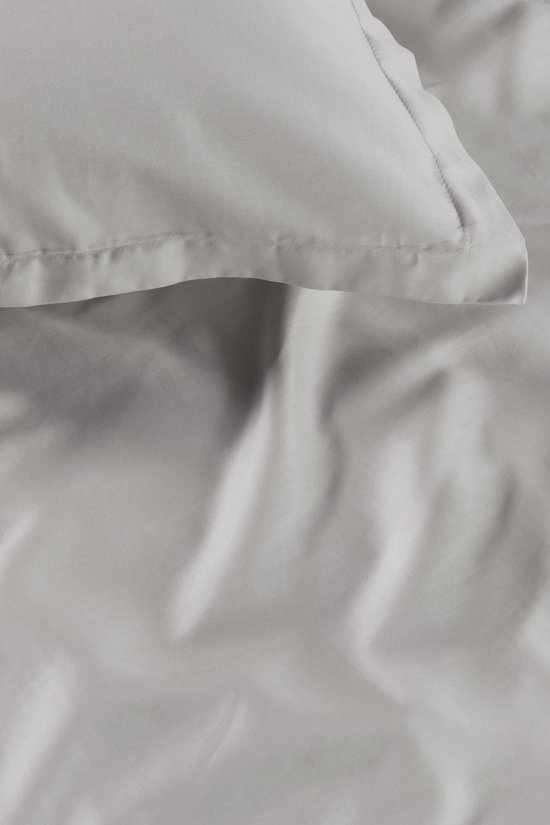 Ambiante Satin Uni dekbedovertrek - Lits-Jumeaux - 240 x 200/220 cm - Grijs van Ambiante — afbeelding 3