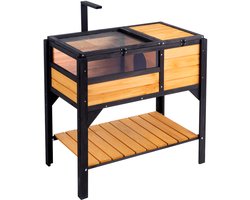 VEVOR Schildpaddenverblijf Schildpaddenhuis Terrarium Gemaakt van Hout 85x50x82,5cm, Hout-Zwart