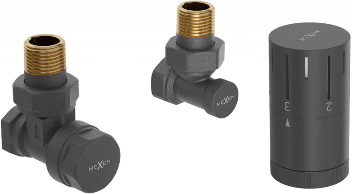 Mexen G05 thermostatische hoeksatz, antraciet - W901-958-66
