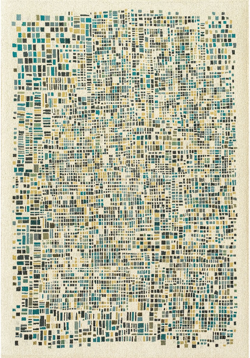 Wasbaar Binnen & Buiten Vloerkleed - 170 x 240 cm - Louis De Poortere Cubik Midnight - Laagpolig Tapijt - Gerecycled PET - Made in Belgium - Circulair groen, foto 2
