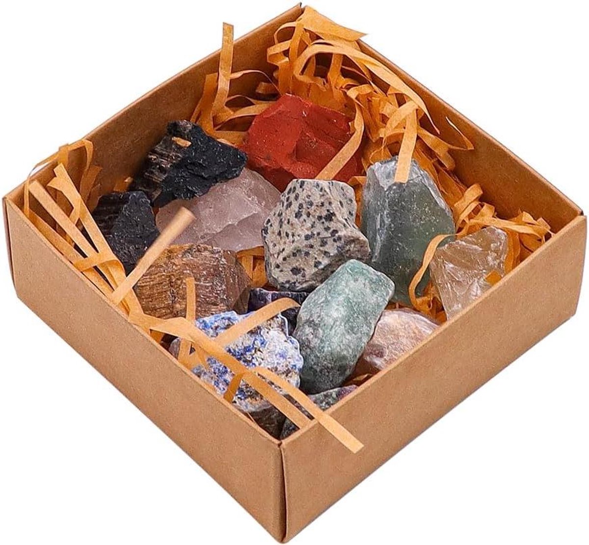 Allecto - Set van 12 chakra-kristallen - Natuurlijke ruwe kristallen - Genezing meditatie bescherming - Versterking - Kristallen set - Geschikt voor universeel gebruik - Diverse kleuren en modellen