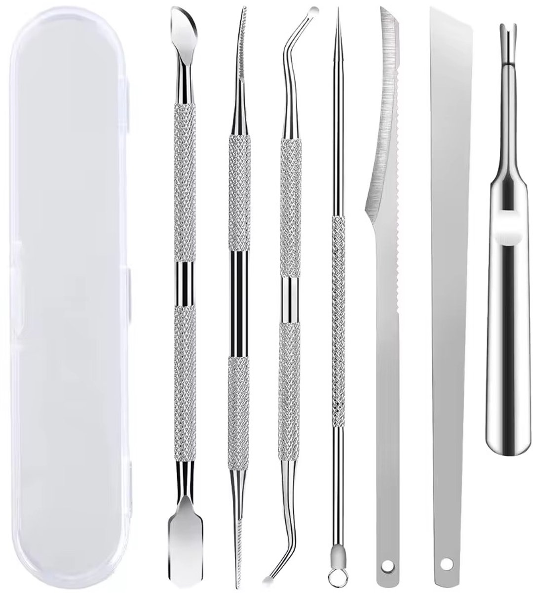 LTMT® - 7-Delige RVS Pedicureset - Roestvrijstalen Tools voor Nagelbehandeling - Nagelset - Complete Voetverzorging voor Thuis & Reizen