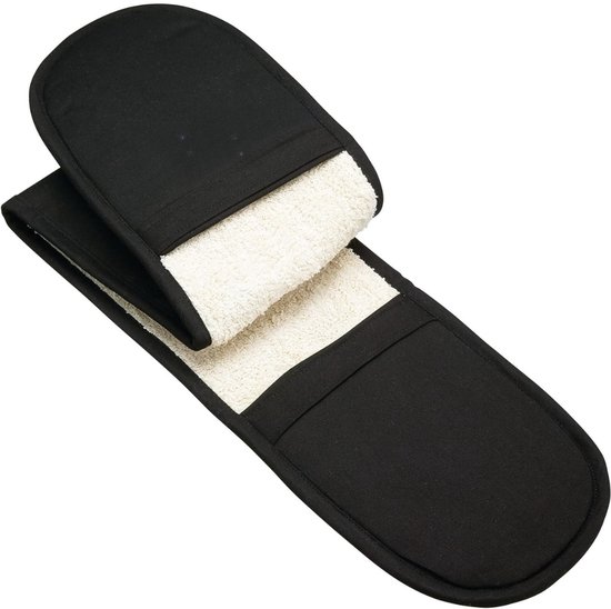 Foto: Famanu deluxe dubbele ovenhandschoen katoen 51 cm spanwijdte badstof binnenkant hittebestendig flexibel en comfortabel geschikt voor bakplaten ovenschalen en pannen