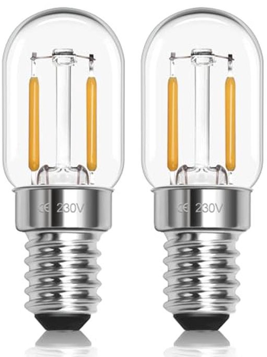 LED Koelkastlamp E14 - 1W Niet Dimbaar Warmwit 2700K - 2 Stuks