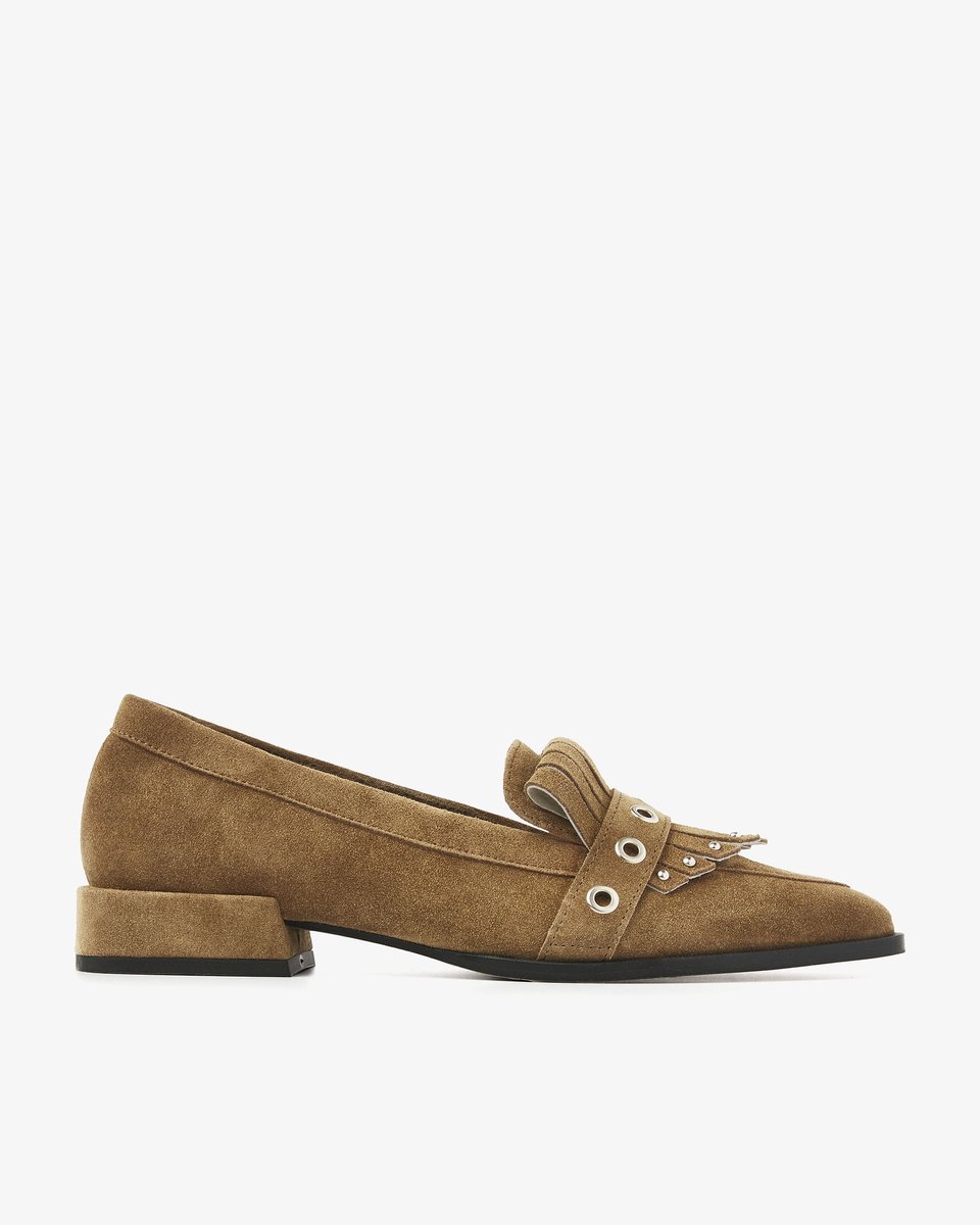 VIA VAI Jazz Emily Loafers Dames - Suède - Beige - Maat 39