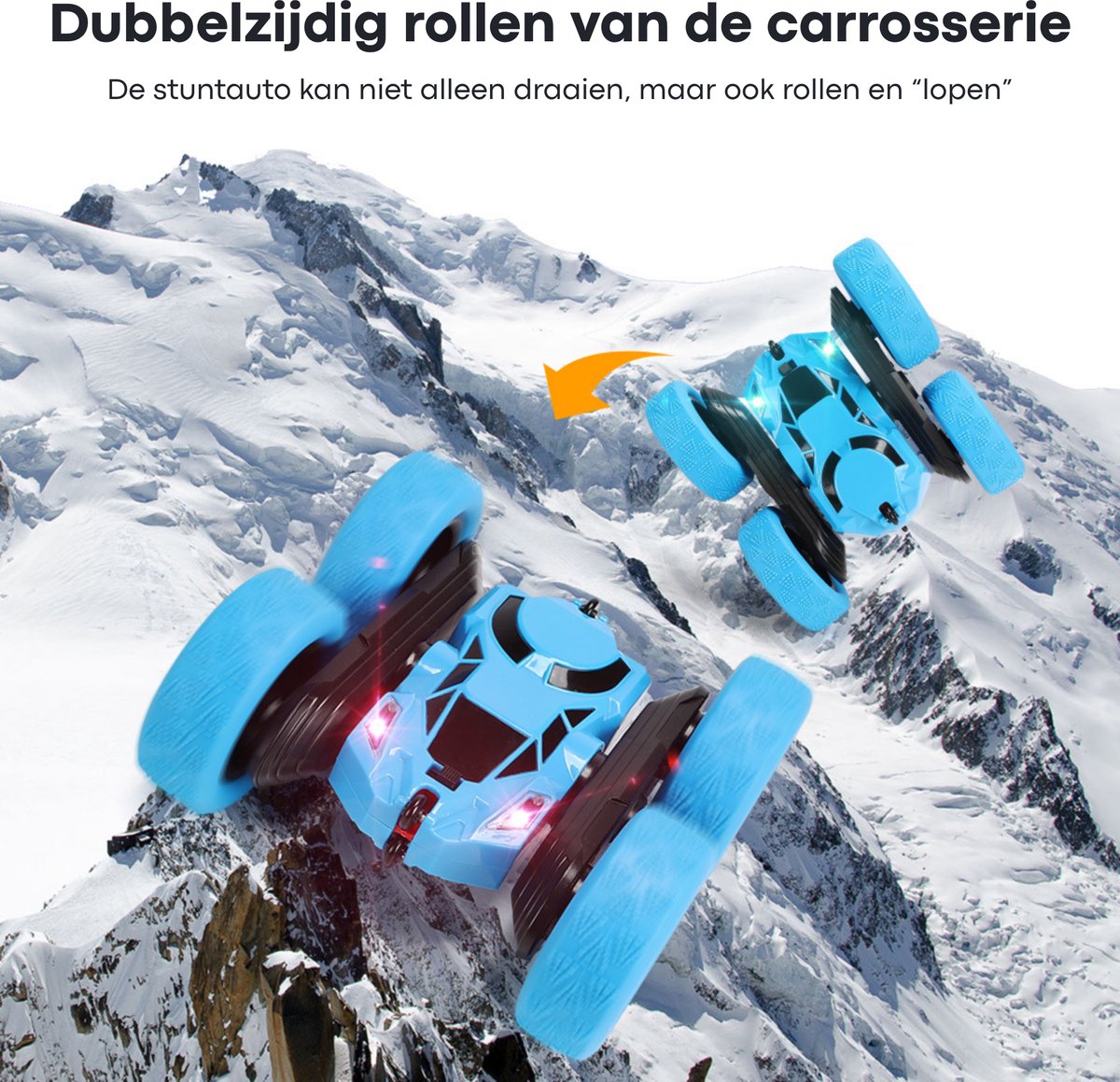Nexar Bestuurbare Auto voor Jongens - RC Auto - Afstandsbestuurbare Stunt Auto - 360° Flip - LED Verlichting - Speelgoed voor Binnen & Buiten — afbeelding 5