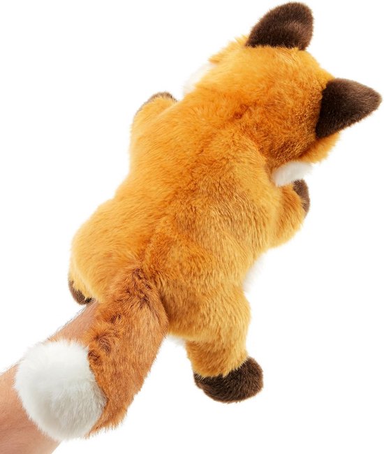 Pluche Handpop - Knuffel Dier - Verhalen Vertellen - Wasbaar 30°C - 28 cm Hoog - Rood Vos — afbeelding 5