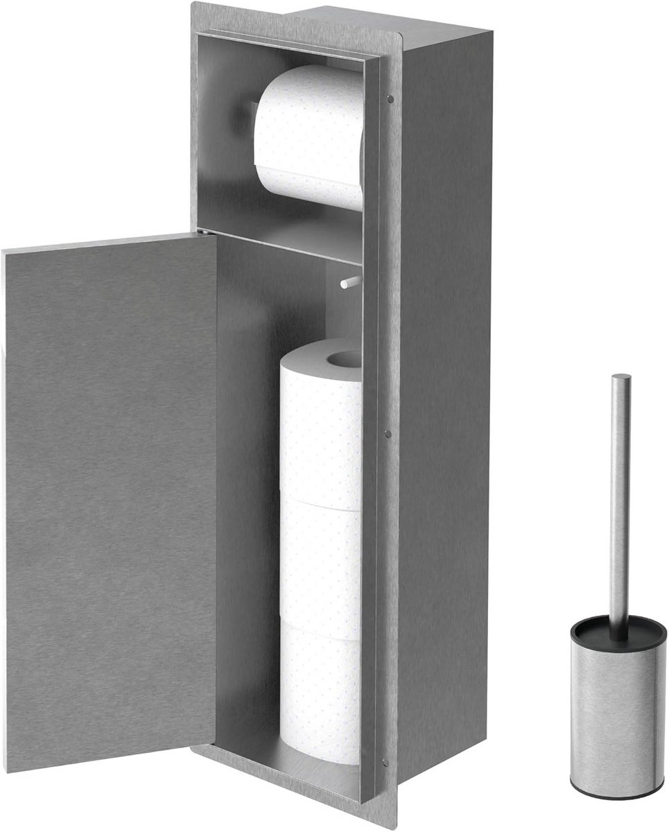 Inbouwkast Module - Badkamerkast WC - Toiletruimte Opbergen - Betegelbaar Deurfront - 60x2