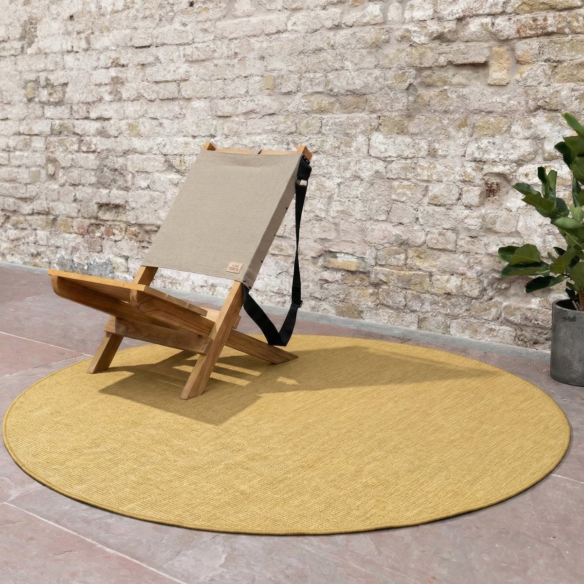 Rond buitenkleed Tone geel/okergeel - Interieur05 - Rond 200 Ø - (L)