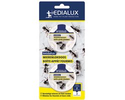 Edialux Imidalux mierenlokdoos met gel lokaas tegen mieren en nesten, insecticide lokaas voor binnen en buiten, werking tot 3 maanden, mierenbestrijding, mierenval, 2 stuks