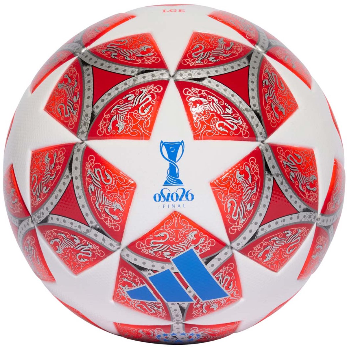Adidas Womens UCL 25/26 Final League Voetbal wit-rood - Maat 5