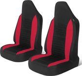 Stoelhoezen Set - Autostoel Beschermers - Auto Interieur - Universele Pasvorm - Voorstoelen - Rood