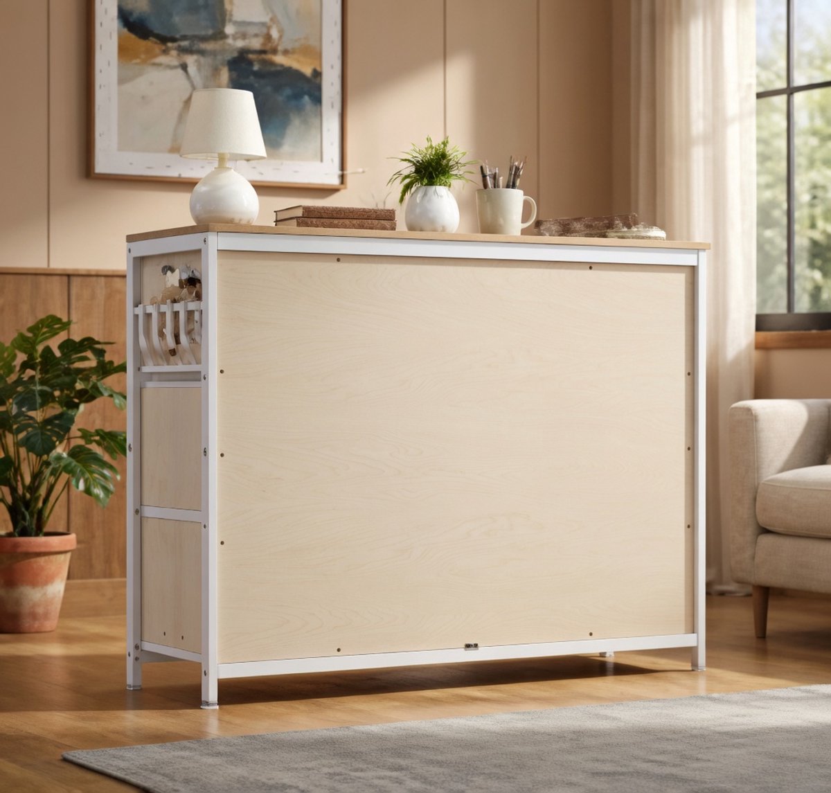 Elegante 7-Laden Commodekast – Multifunctionele Stoffen Opbergkast voor Slaapkamer, Woonkamer, Hal of Kantoor – Beige, Grijs, Bruin of Zwart Novihome