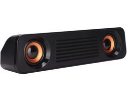 QTTVBTNA -Computerluidspreker – draagbare HiFi stereo soundbar met volumeregeling – 3.5mm AUX USB desktop speaker voor pc, laptop, telefoon en tablet