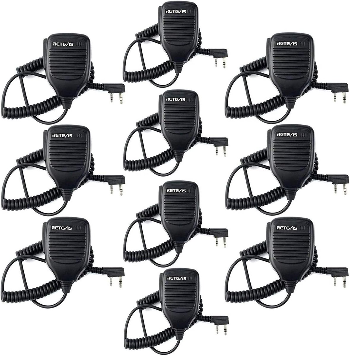 SET van 10 Stuks 2-Pin Handheld PTT Luidspreker Microfoon voor Portofoons