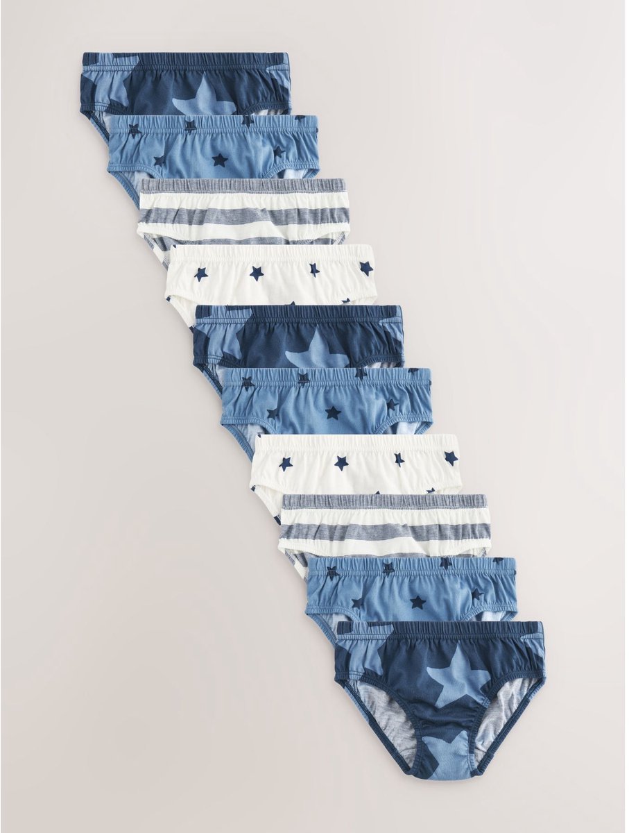 Next - Jongens - Set van 10 slips - Blauw