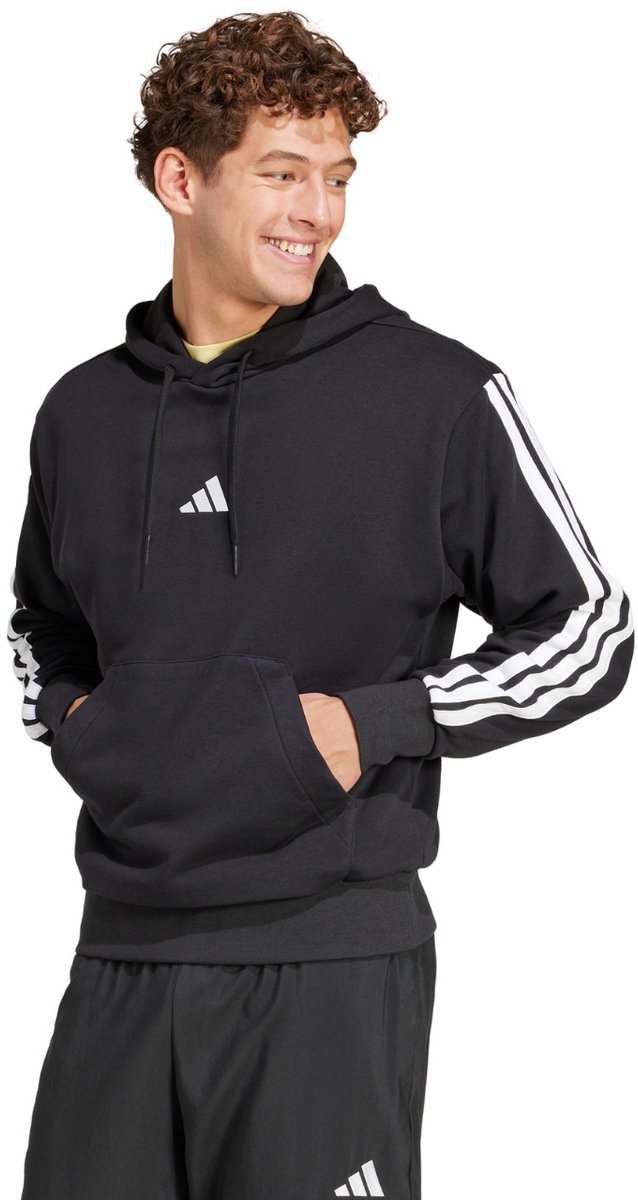 Adidas Essentials 3 Stripes French Terry Hoodie L Regular Man Zwart