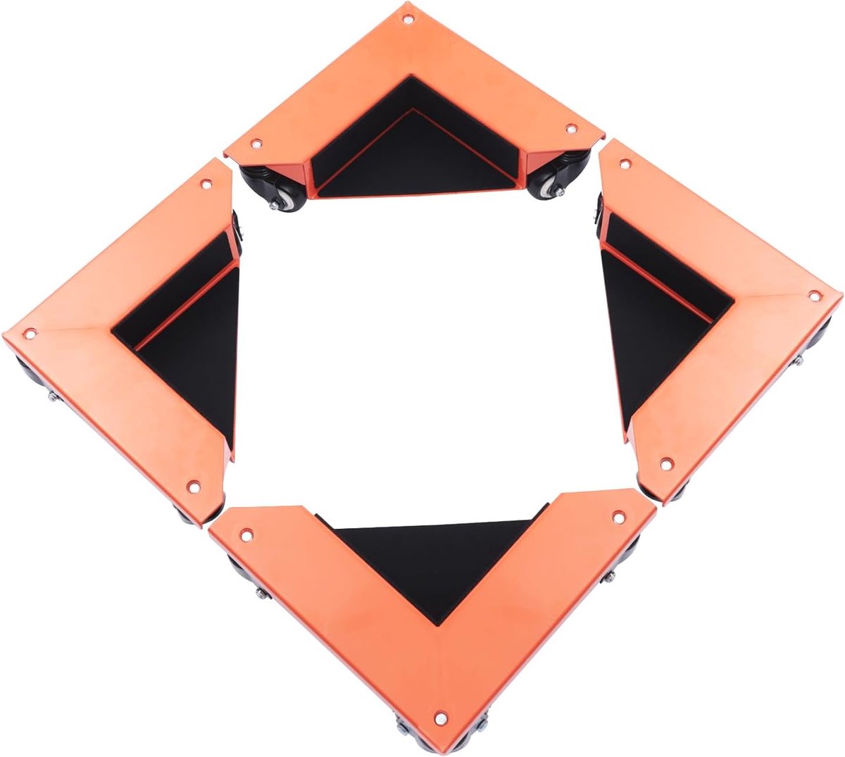 Meubeltransportwielen Set - Meubelrollers - Meubels Verplaatsen - Zwenkwielen met Antislip - 4 stuks - Oranje