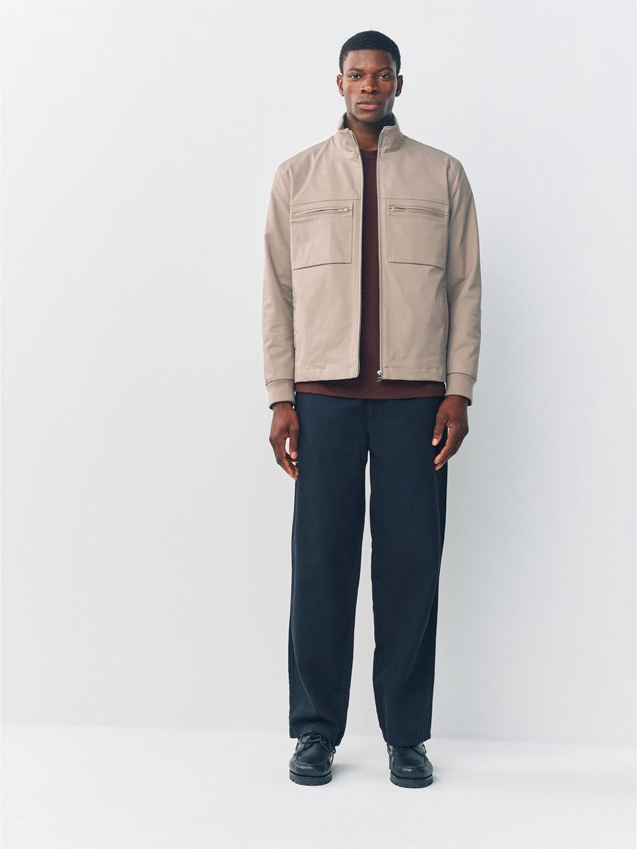 Next - Heren - Waterafstotend, gewatteerd twill utility-jack - Crème