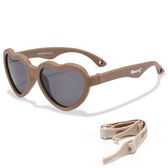 Maesy Baby Zonnebril Maes - 0 t/m 2 Jaar - Elastiek - Flexibel - UV400 Bescherming - Zonnebril Kind Hart - Taupe Bruin