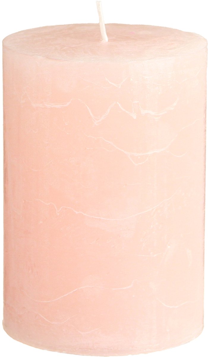 Viana Lichtroze geverfde pilaarkaarsen 85×120mm, set van 2 – Elegante waskaa