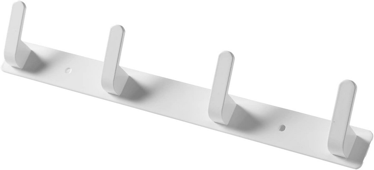 Set van 4 Witte Handdoekhaken voor Wandmontage in Badkamer en Keuken