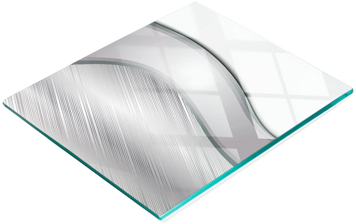 Decoratieve glazen snijplank met grafische textuur, 60x52 cm