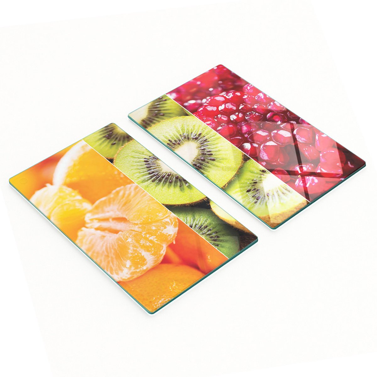 Multifunctionele decoratieve keukenplanken van gehard glas met fruitmotief, 2x30x52 cm