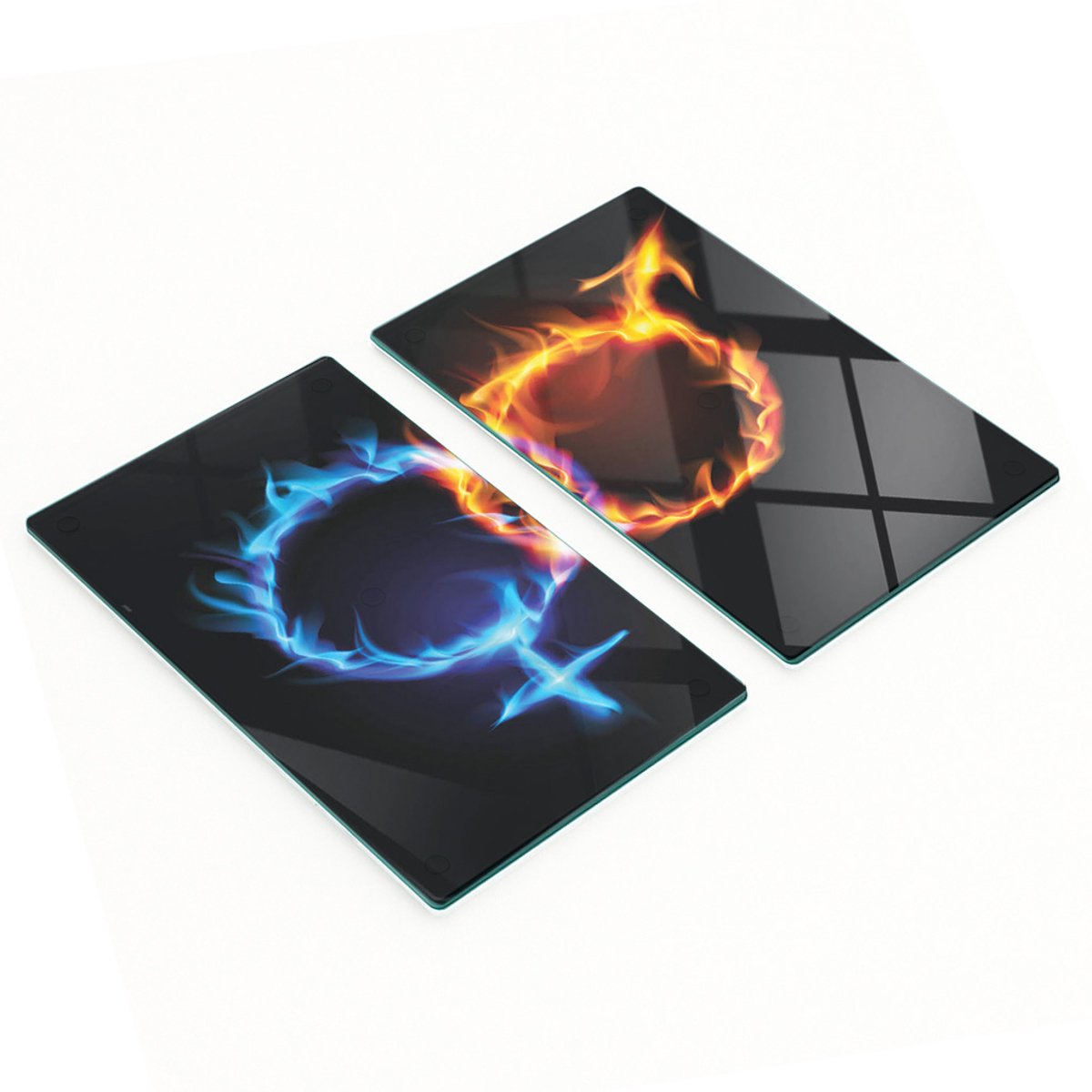 Decoratieve glazen serveerplanken Mars en Venus 2x30x52 cm