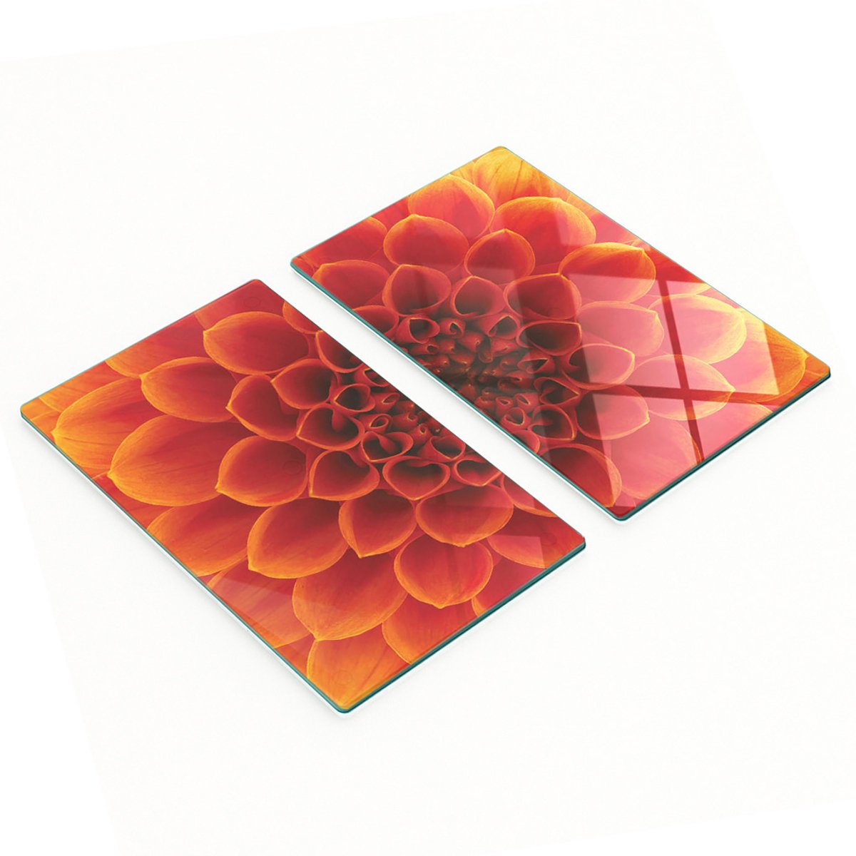 Multifunctionele decoratieve glazen borden met bloemenprint 2x30x52 cm