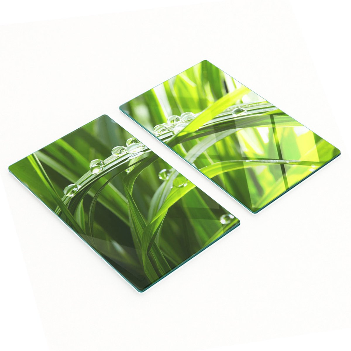 Geharde multifunctionele decoratieve glazen platen met grasmotief, 2x30x52 cm