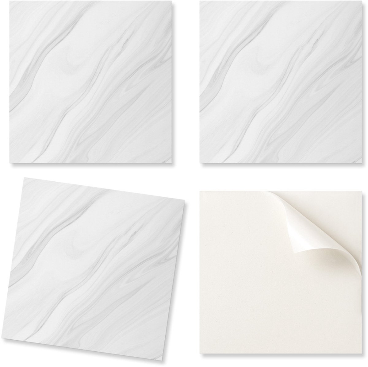 Zelfklevende vinyltegels, perfect voor moderne interieurs, marmerpatroon met golven, 20x20x20 cm