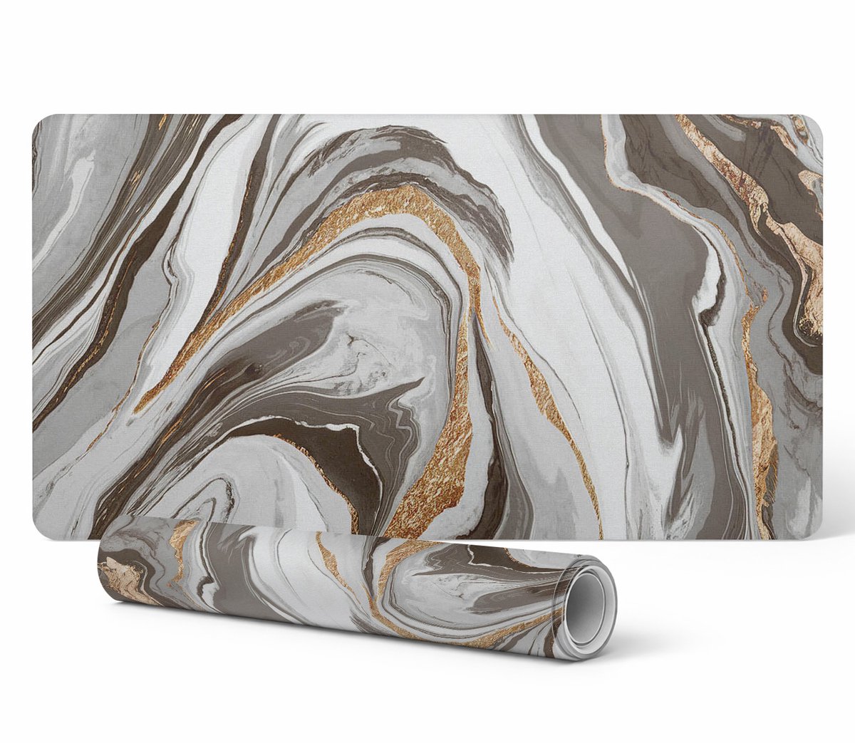 Antislip gaming bureaumat van vinyl met abstract golvenpatroon, 90x45 cm