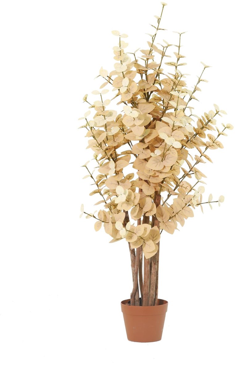 Florafy Kunstplant Eucalyptus Geel 125cm - Kunstplanten voor binnen - Onderhoudsvrij Groen
