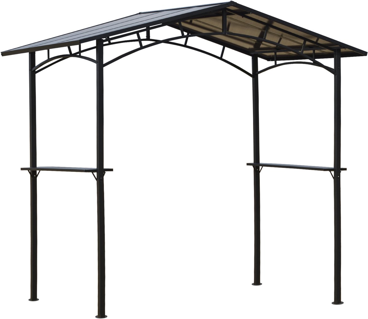 Outsunny Grill Gazebo - Metaal - 246x149x230cm - Zwart
